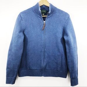 Ralph Lauren Blue Zip Up Sweater Large
